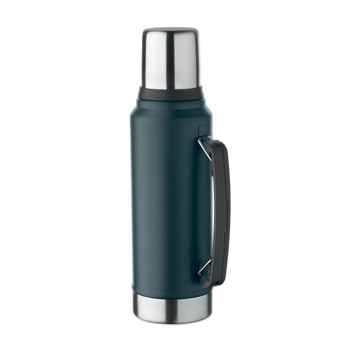 Bouteille isotherme 1L en acier recyclé promotionnelle Nyima Bleu marine